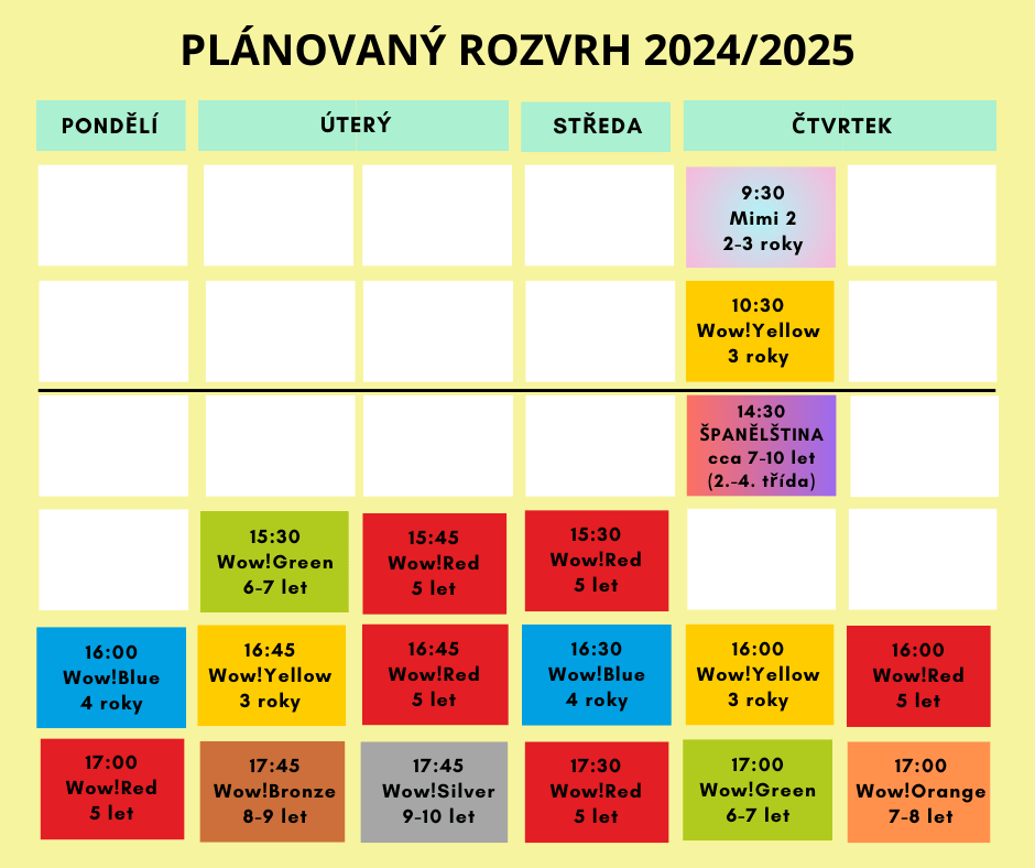 Rozvrh 2024/2025 s ŠJ